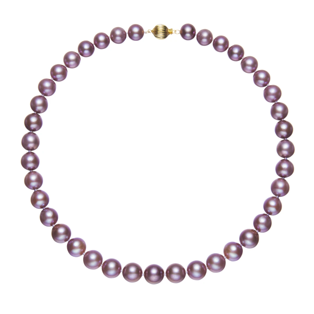 【王公子】14K金/淡水珍珠/紫珠全珠链/9-11MM