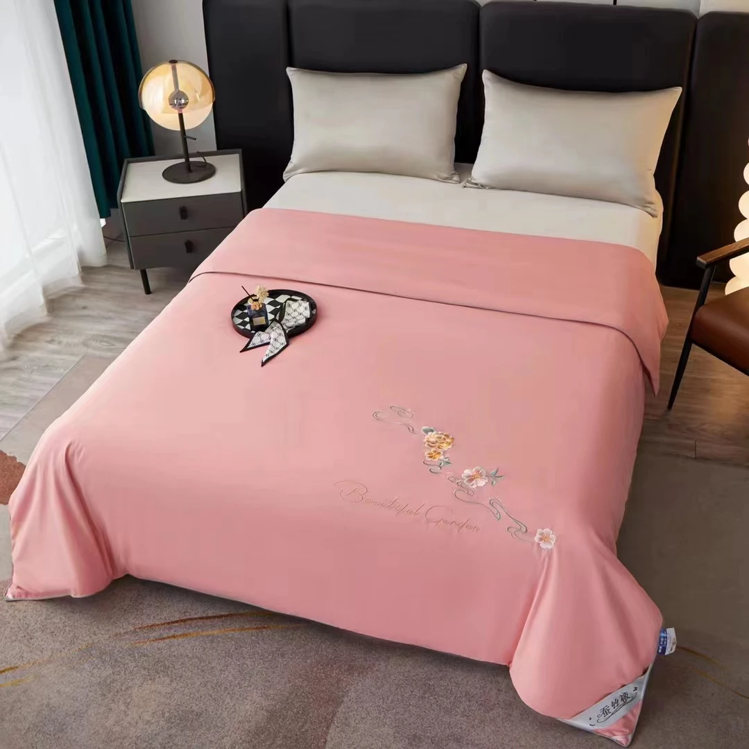 【六斤】手工蚕丝被空调被双人包边绣花刺绣工艺轻奢ins风格春秋被