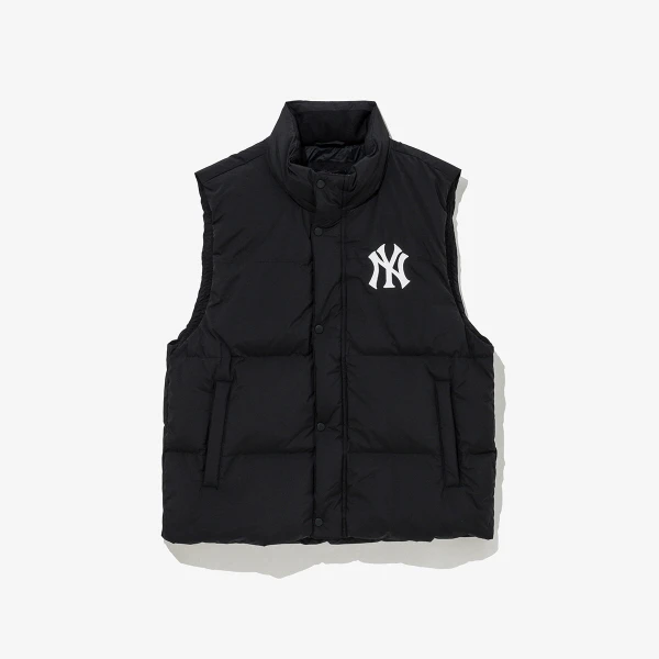 New era mlb系列短款黑色藏蓝羽绒服马甲男女同款情侣羽绒服冬季