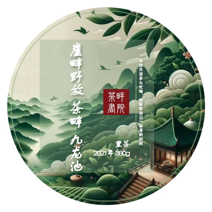 茶畔 湖南安化黑茶 九龙池 2021崖畔野放茯砖茶 380g(茶畔书院)