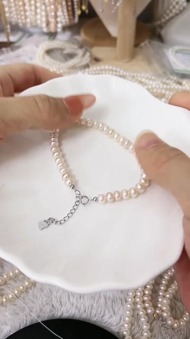 【闪购商品】淡水珍珠手串银S925镶嵌珍珠手串