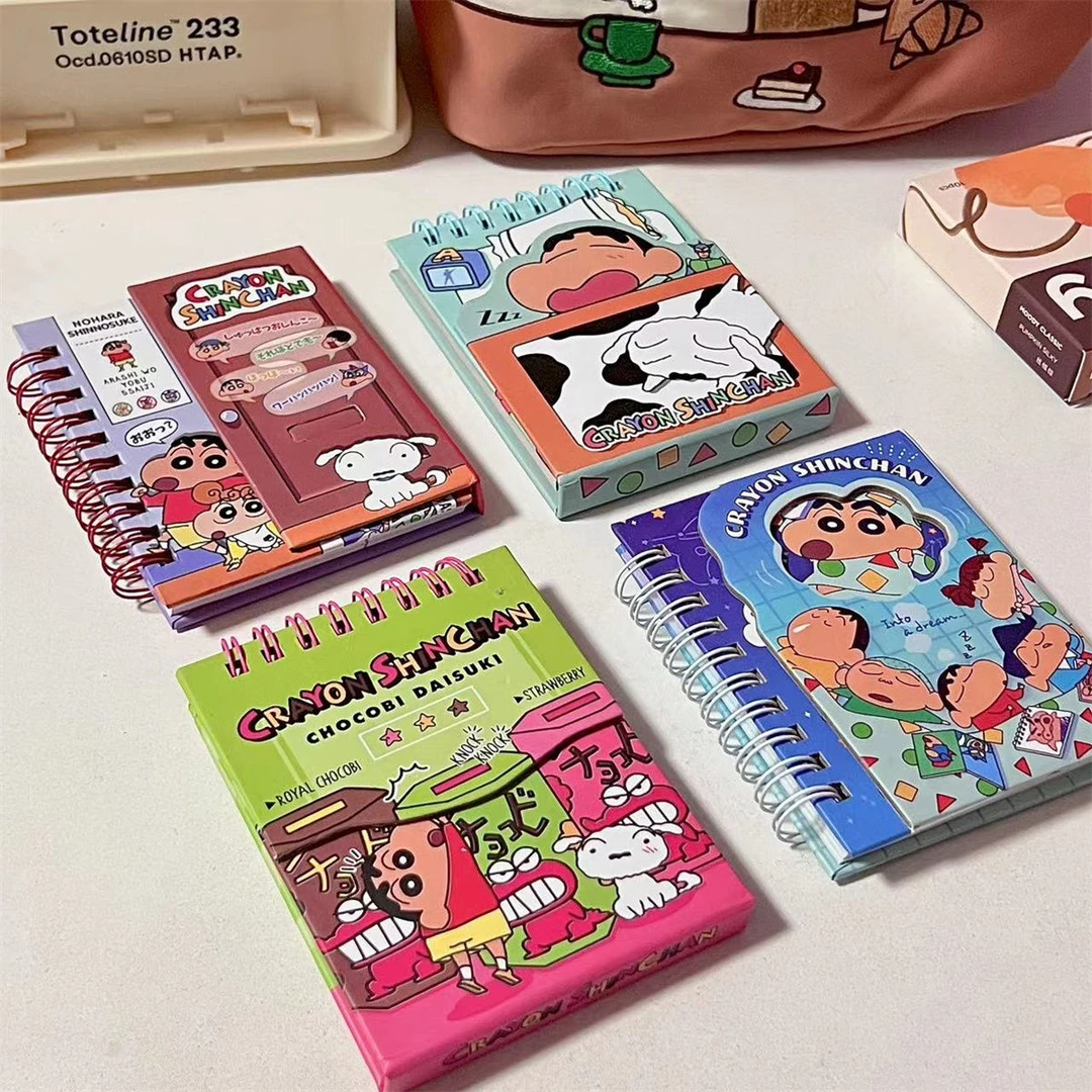 小红书同款可爱蜡笔小新磁吸本随身带便签本线圈彩页小本子笔记本