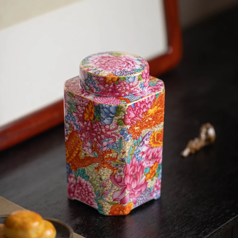 高档小八罐茶叶罐密封罐旅行罐储物罐摆件高品质