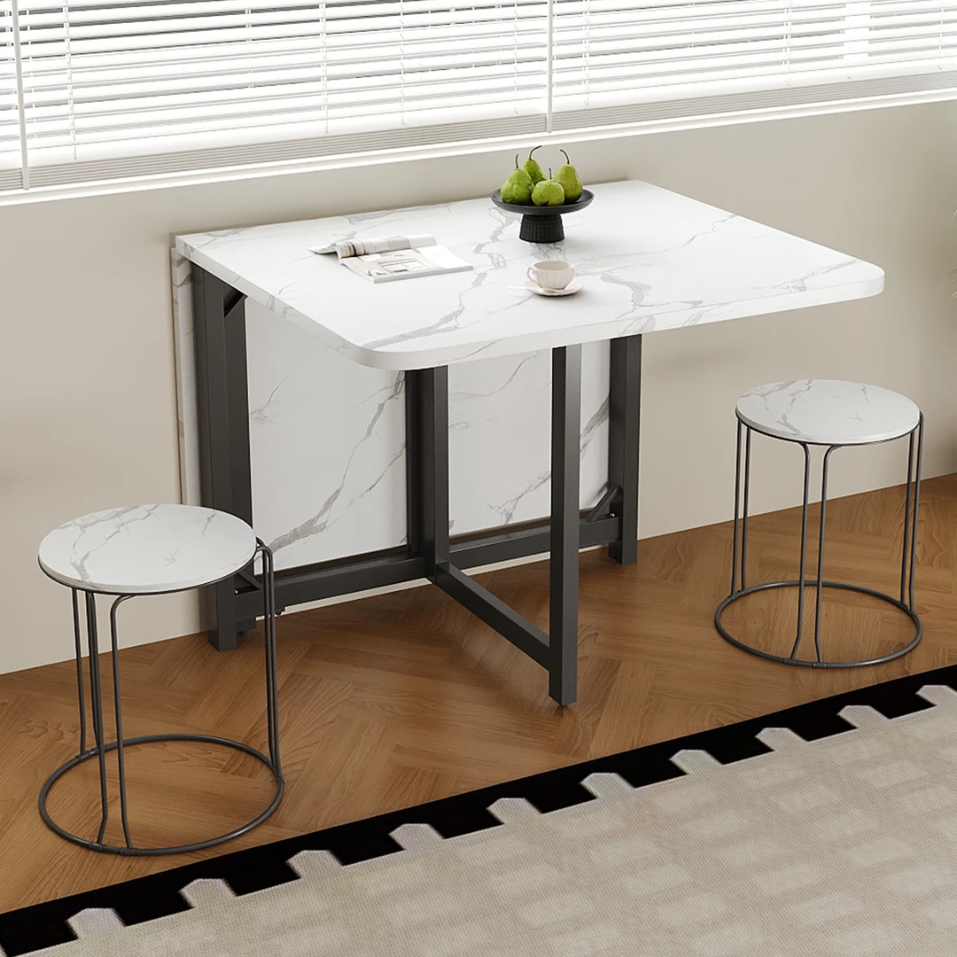 折叠桌餐桌家用不占空间小户型长方桌出租房便携简约多功能餐桌子