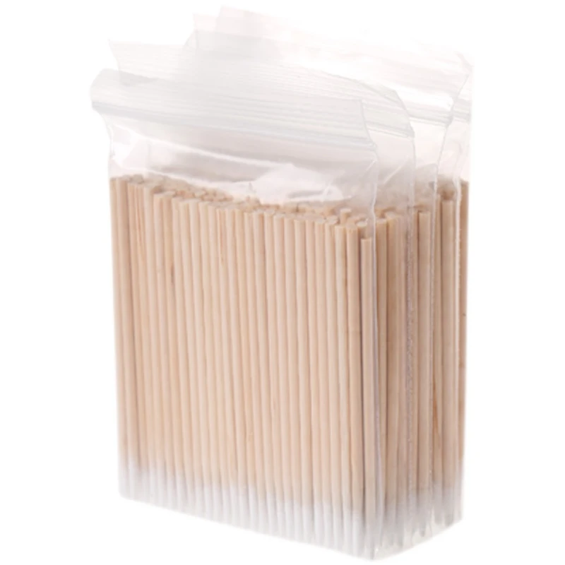 两头尖化妆棉签双头尖嘴极细纹眉尖头牙签棉棒美容画眉清洁手机用