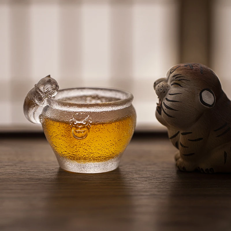 故宫猫琉璃杯品茗杯御猫茶杯主人杯 个人杯 茶盏茶碗中式家用杯