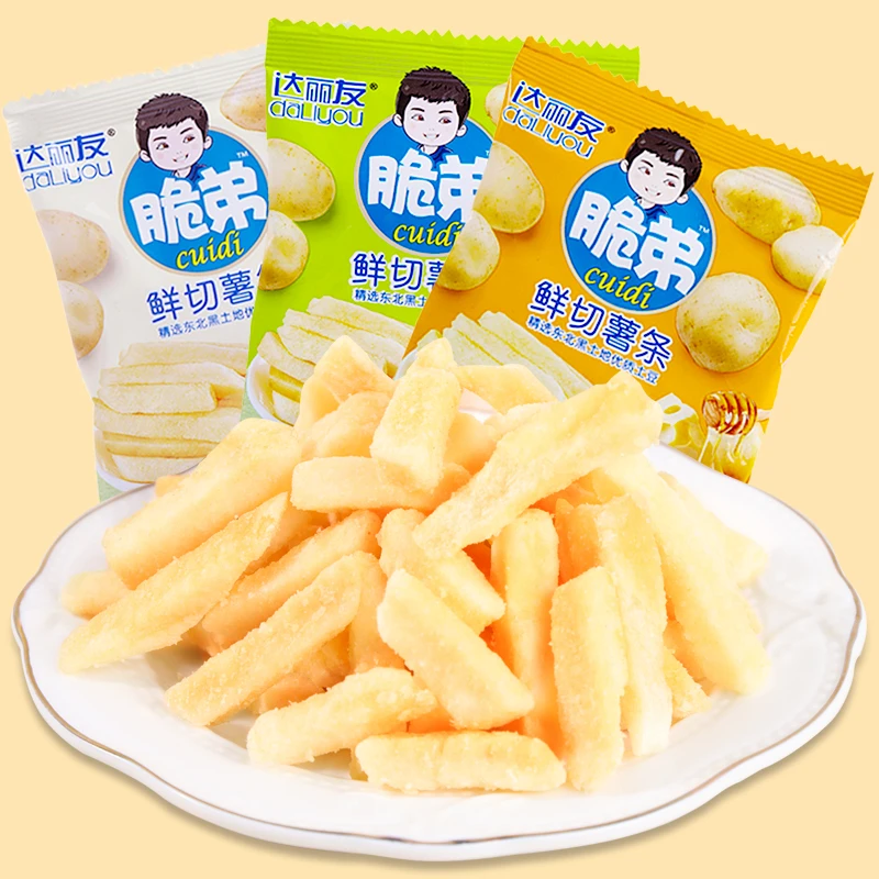 达丽友脆弟鲜切香脆非膨化薯条网红追剧休闲解馋小吃零食大礼包