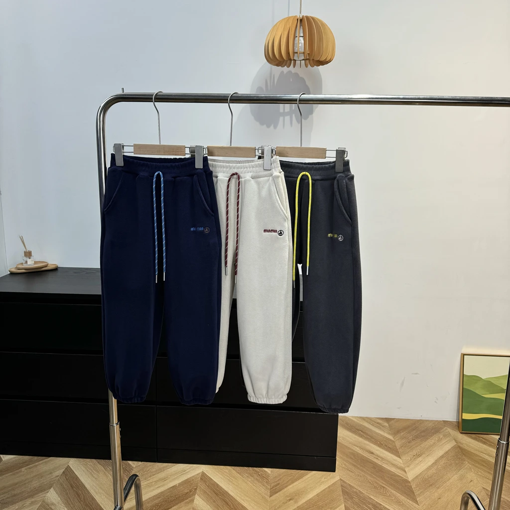 松紧腰24冬新款保暖卫裤双面绒中大童男童女童裤子休闲裤6303