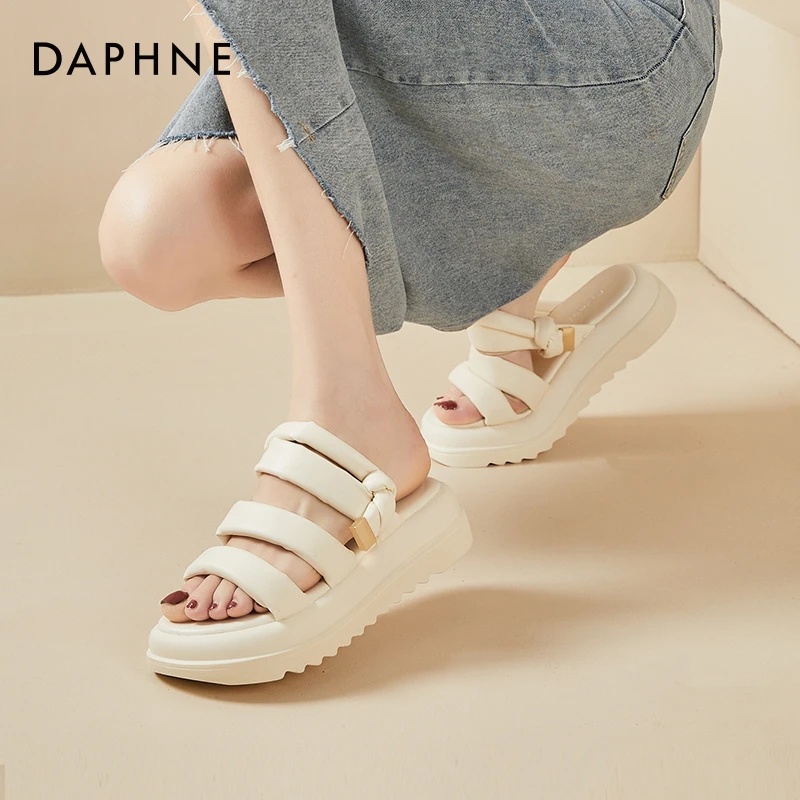 达芙妮厚底凉鞋女款夏季2025年新款仙女风配裙子夏天两穿女士拖鞋