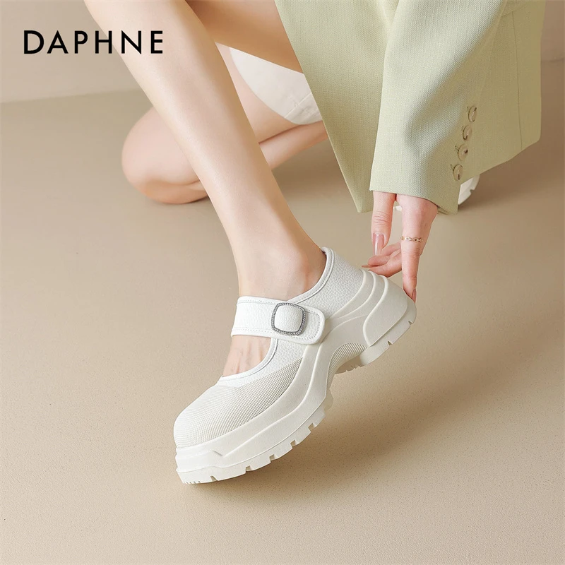 达芙妮浅口玛丽珍凉鞋2025夏季新款透气厚底单鞋丑萌大头鞋松糕鞋