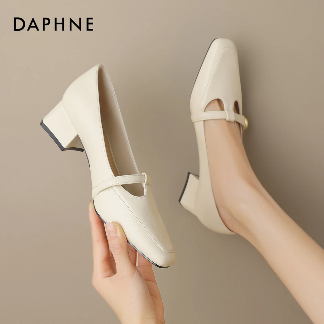 达芙妮法式玛丽珍鞋女2025春季气质配裙子浅口单鞋晚风温柔高跟鞋