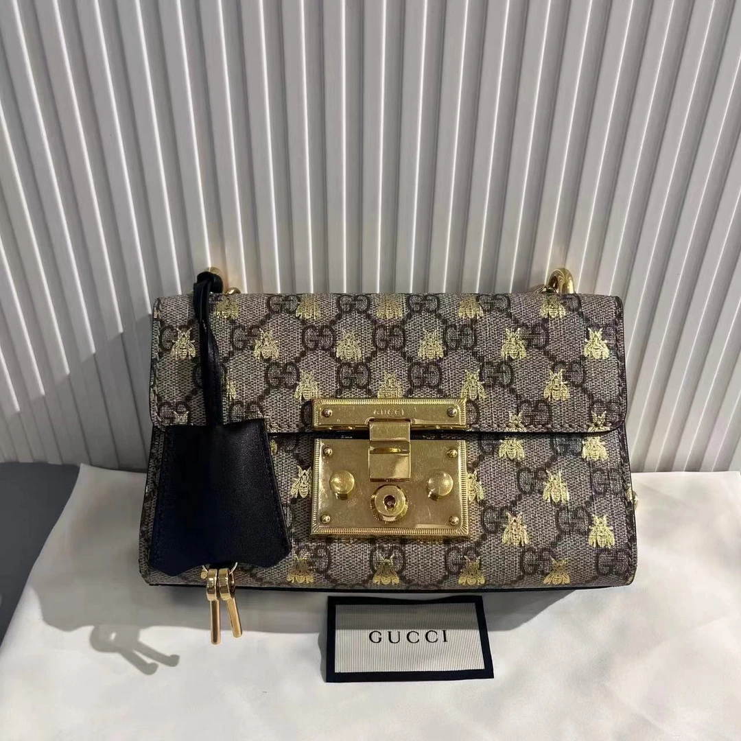 95新 包不多先生 琅迪 Gucci padlock 月光宝盒单肩包