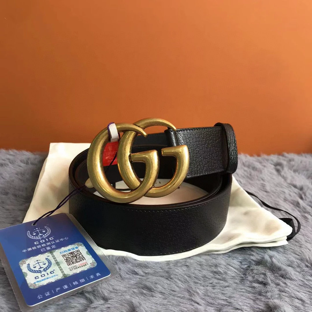 99新 奢小二 琅迪 Gucci 四厘米90码腰带 公价4200 gges260