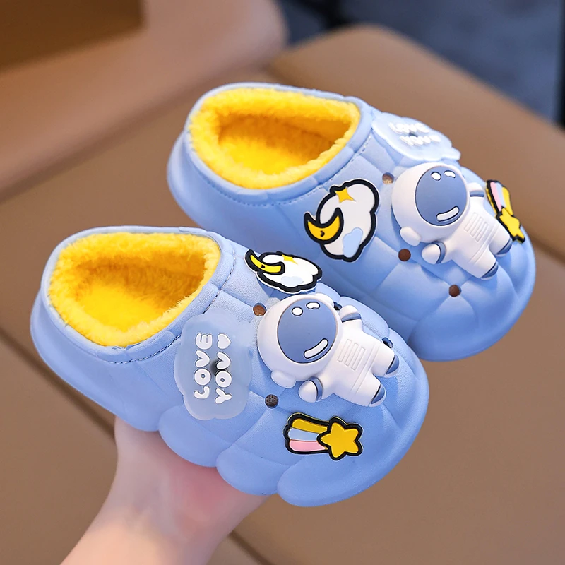儿童棉拖鞋防水家居室内防滑保暖卡通轻盈耐磨舒适百搭不臭脚可爱