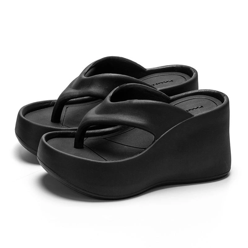 时尚厚底拖鞋女夏季外穿凉鞋女海边沙滩鞋增高凉鞋防滑ins矮子乐