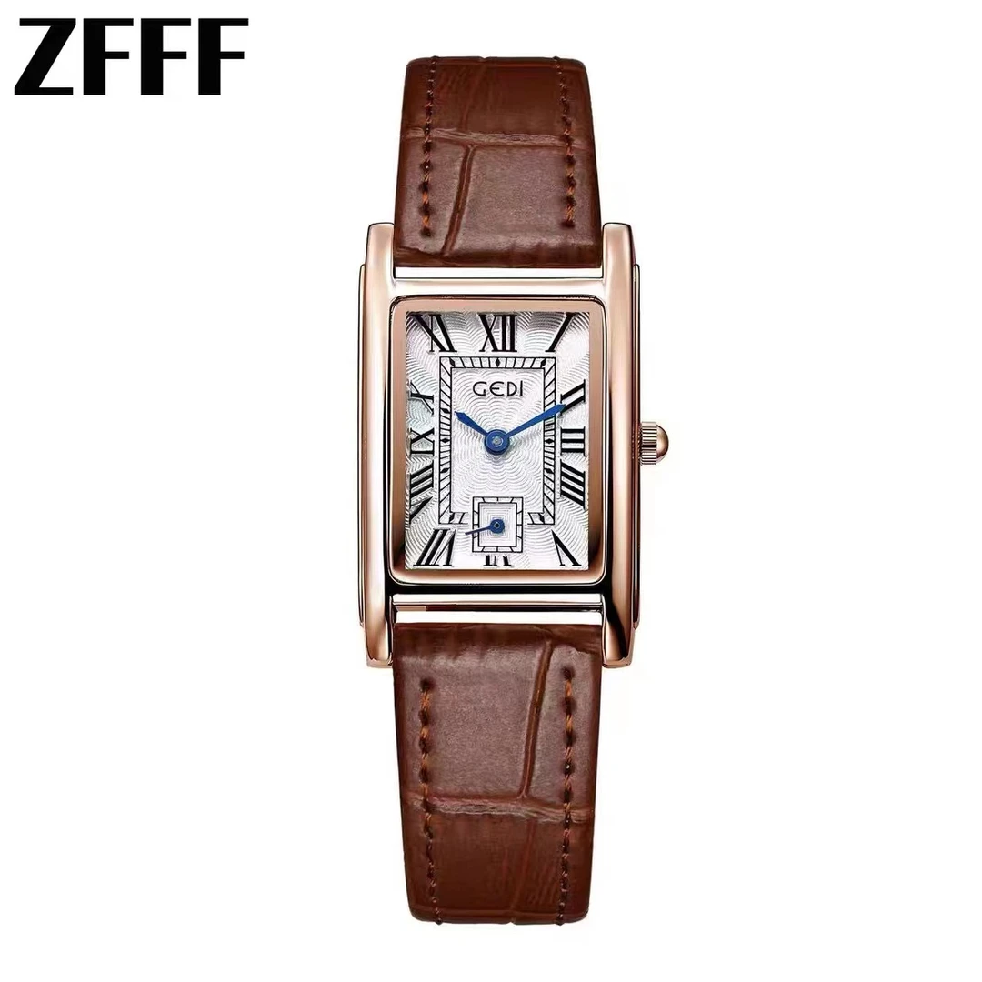 罗马复古女士手表轻奢百搭小众精致小方表皮带手表高级感