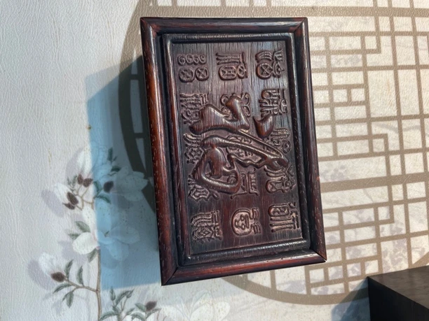 檀木雕刻抽拉盒首饰盒