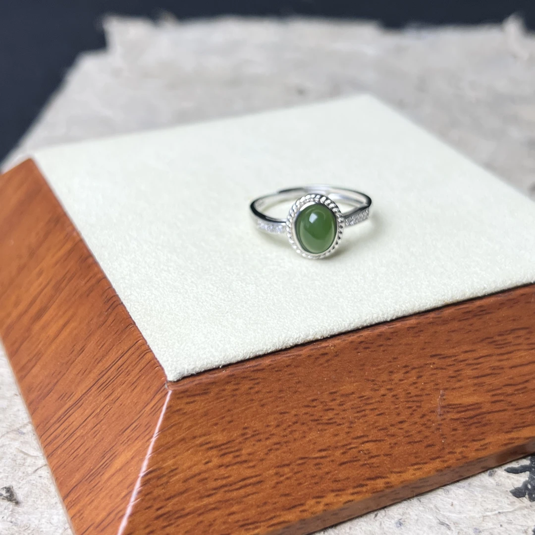 【鲍发户】和田玉小豆子开口戒