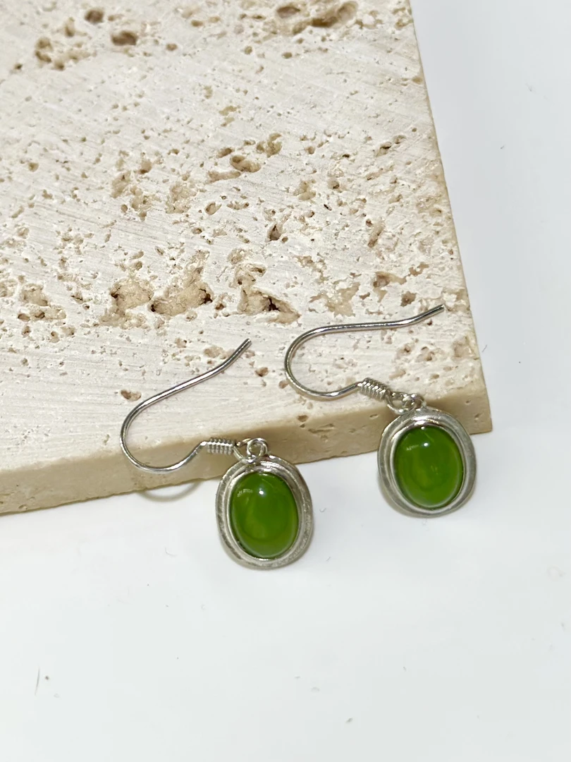 【鲍发户】和田碧玉高级耳饰