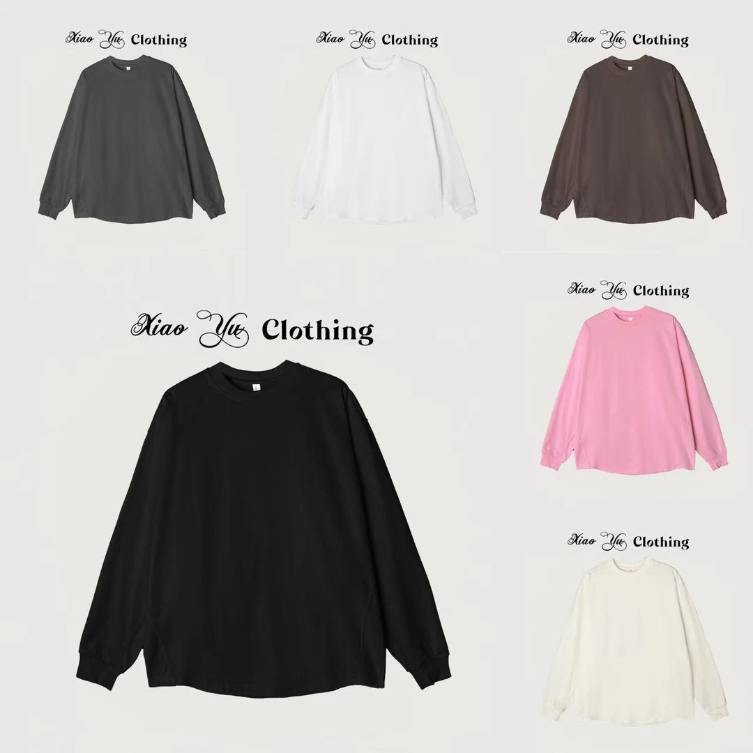 『小宇』xy-89065秋季休闲百搭潮流阔版韩版男士净版圆领长袖T恤