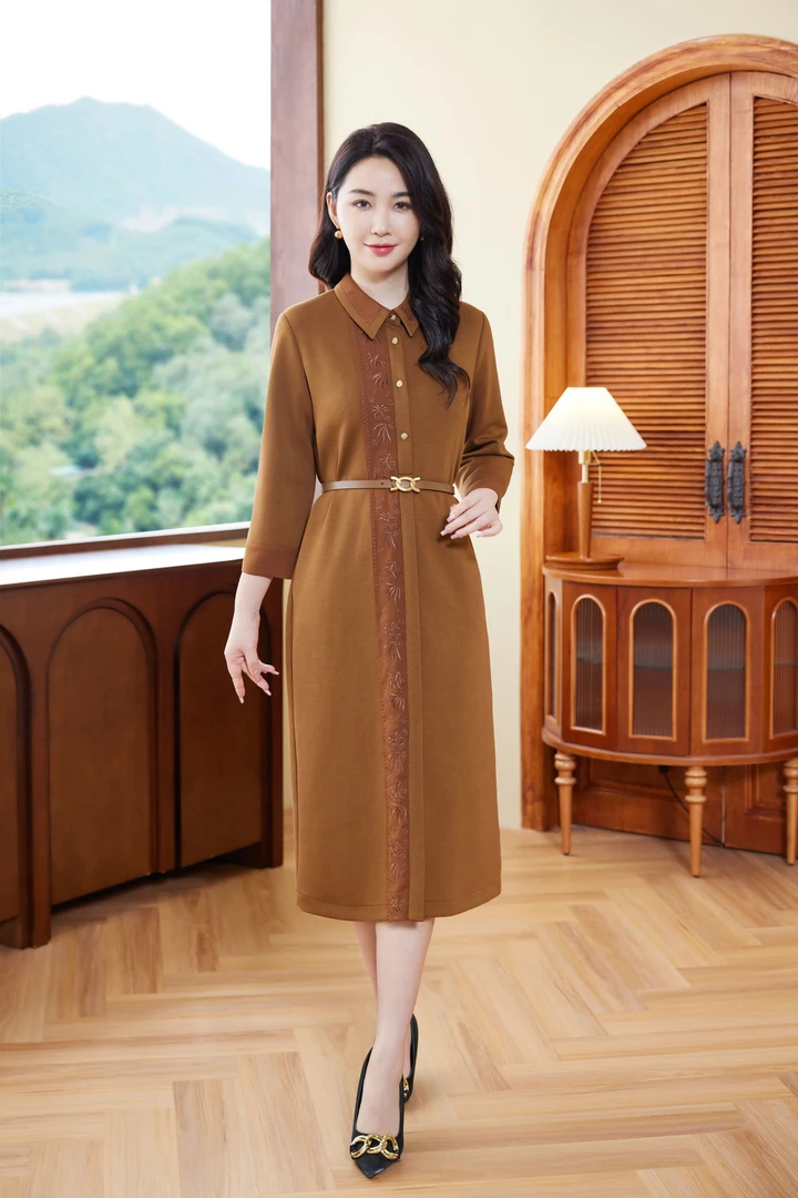 【七景超级太太】2024新款秋冬连衣裙女款高档宽松连衣裙 SL23232