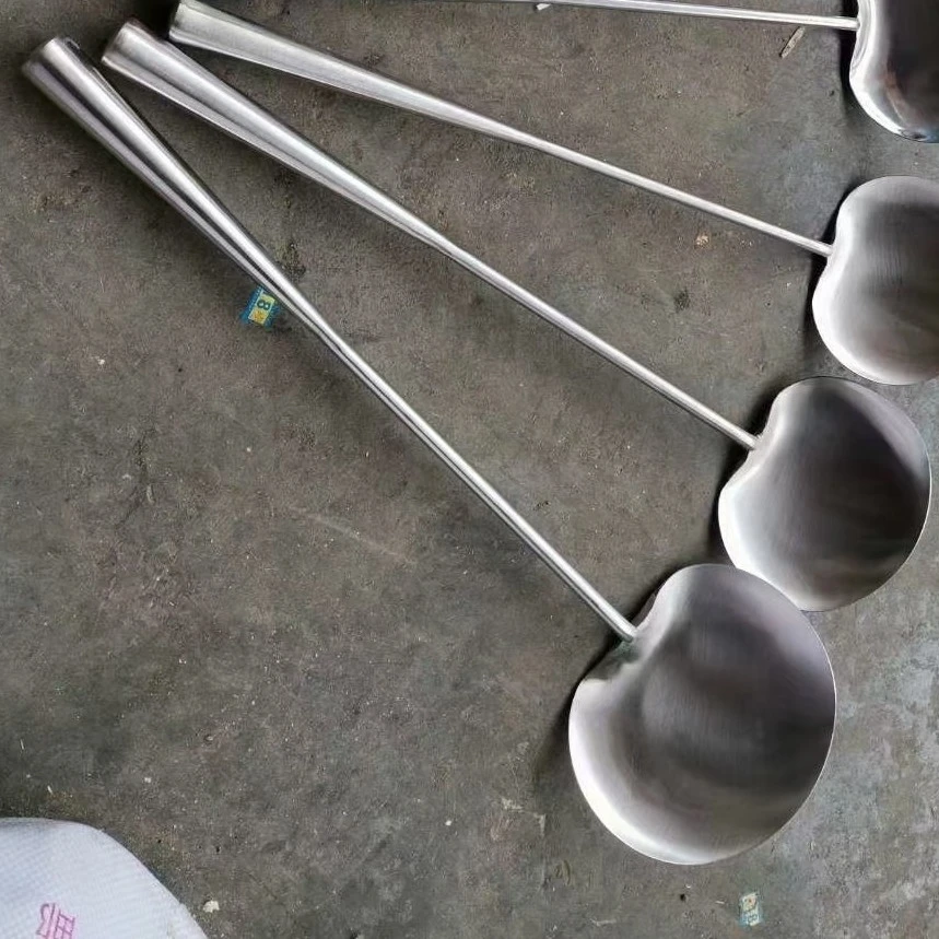 炒菜勺子铲子炒勺加厚厨具菜勺菜铲长柄家用实心封口炒勺蛋形炒勺