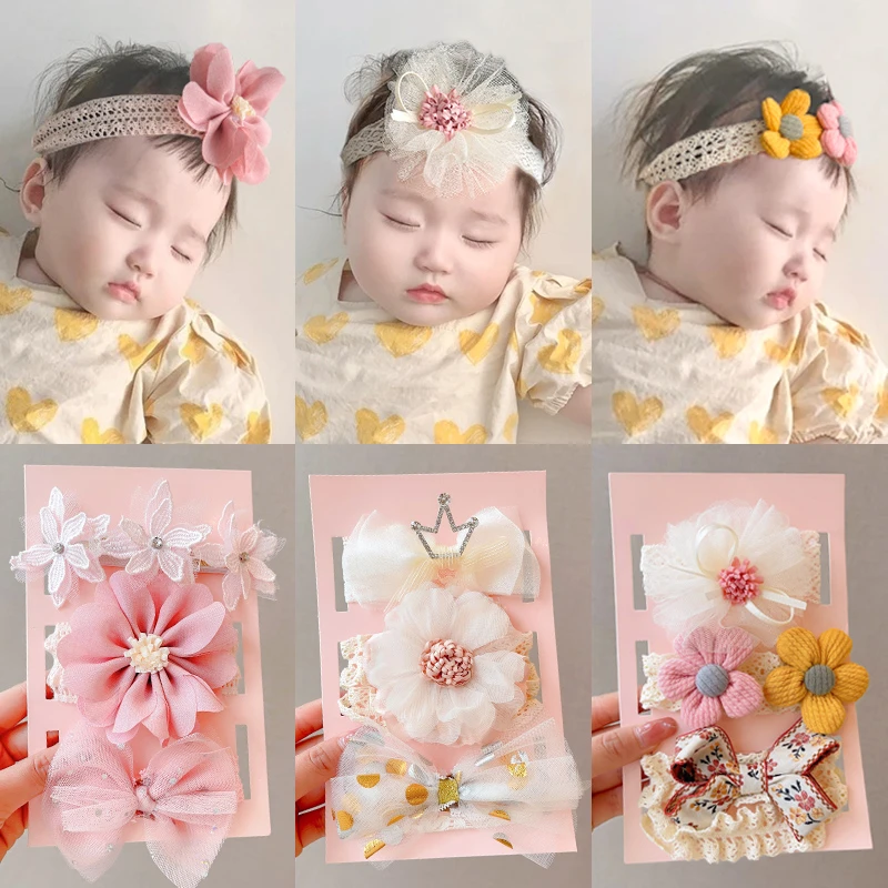 婴儿发带女宝宝蝴蝶结头饰婴幼儿满月百天护囟门发饰新生拍照发箍
