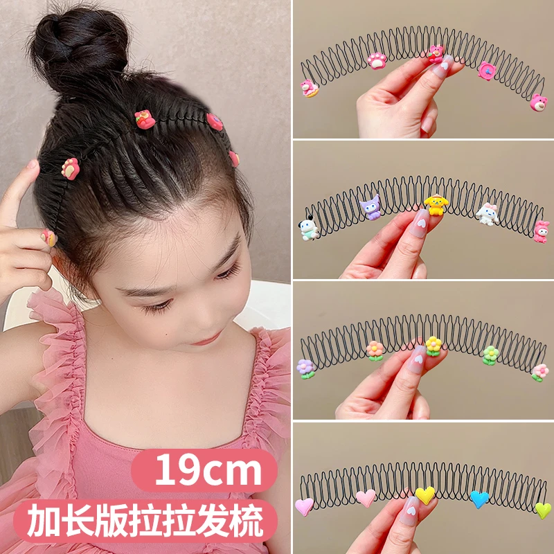 拉拉发梳加长版碎发神器儿童卡通倒插梳女童2023新款发夹发卡女孩