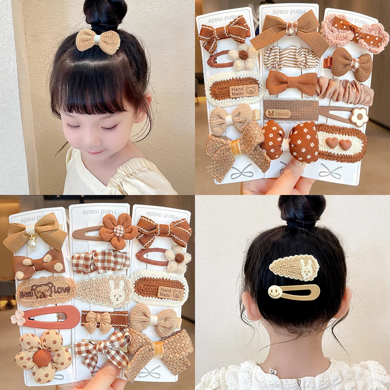 儿童发夹秋季小女孩奶咖色刘海夹女童后脑勺碎发夹子bb夹发卡头饰