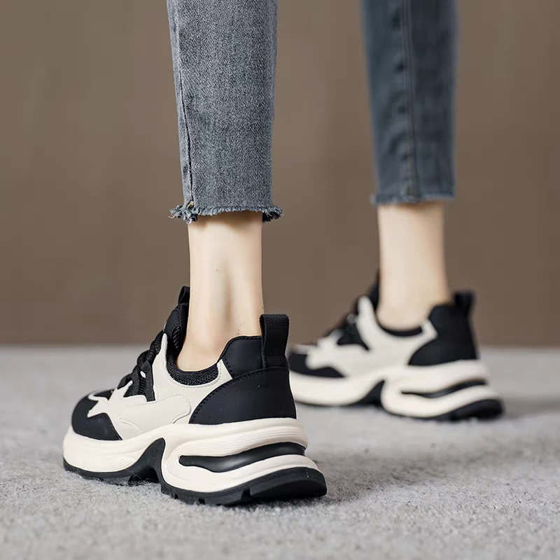 厚底老爹鞋2024春秋新款增高显脚小休闲鞋轻便软底运动Z1-637112