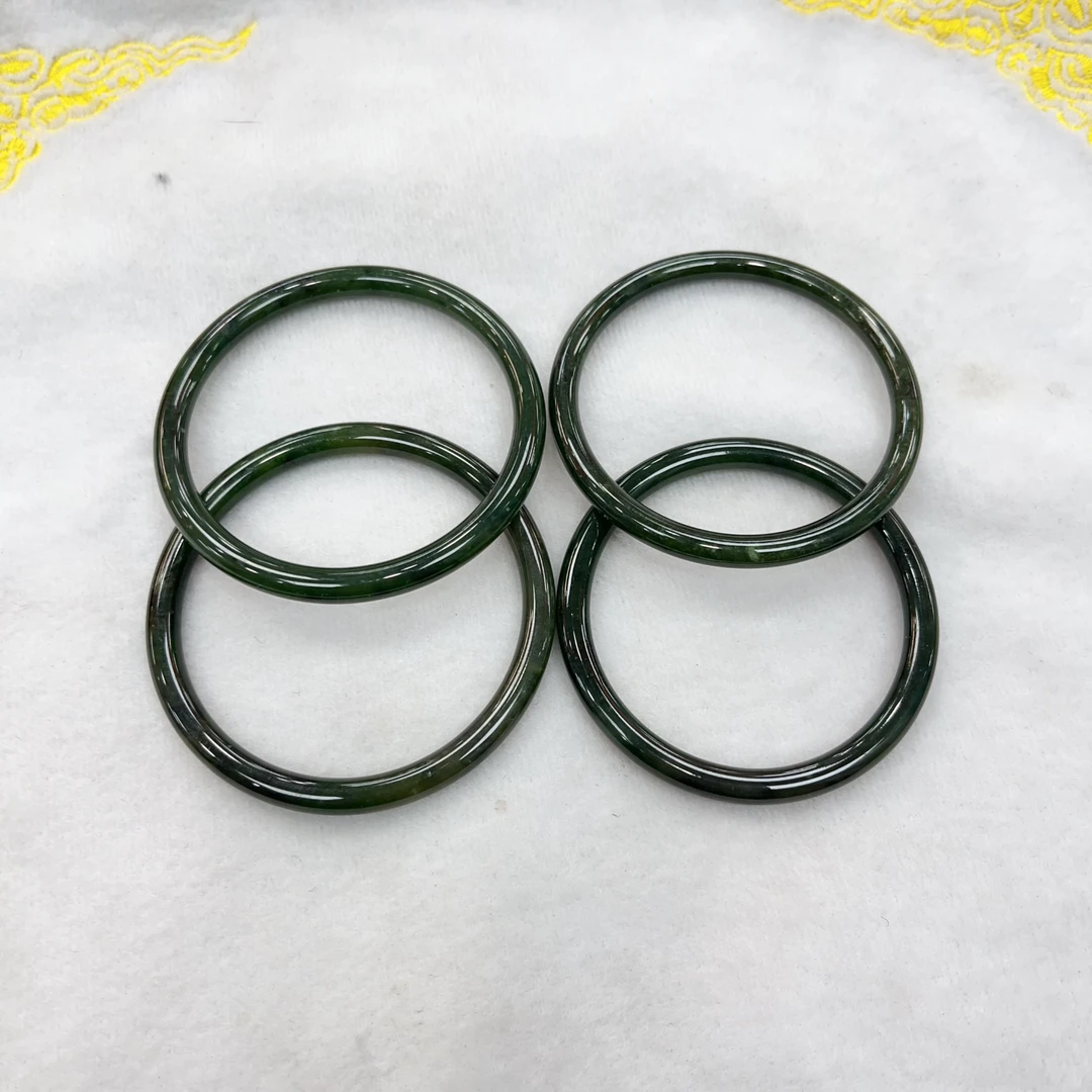 天然和田玉碧玉叮当手镯天然纹理结构微瑕多样性拍一发一ly003