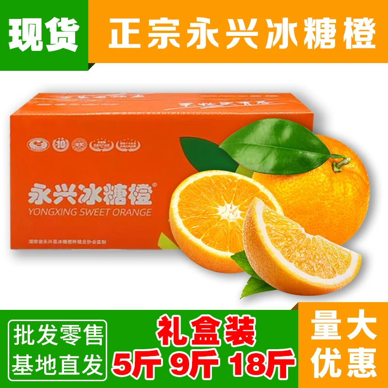 正宗郴州永兴冰糖橙果园现摘现发新鲜纯甜多汁不上火批发零售