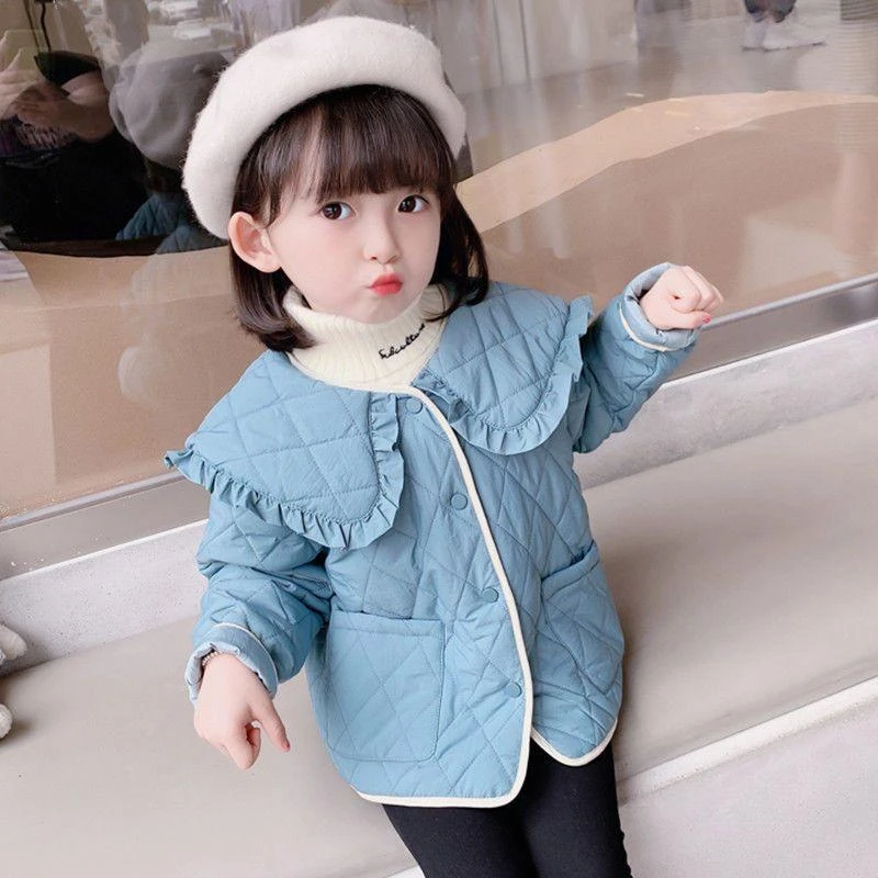 女童棉衣秋冬2021新款加厚款女宝宝小童洋气儿童冬装棉袄夹棉上衣
