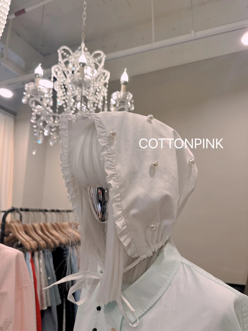 COTTONPINK女装设计师款珍珠百搭手工帽子女