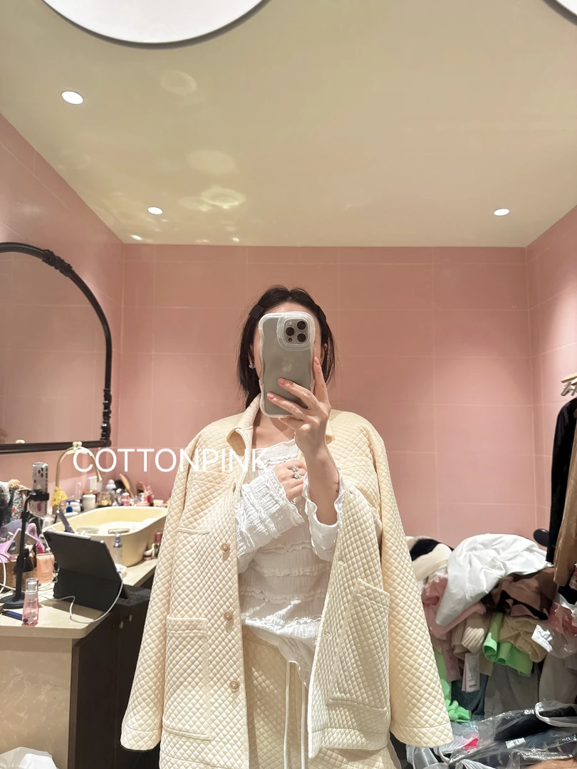 COTTONPINK女装秋冬格纹简约外套女