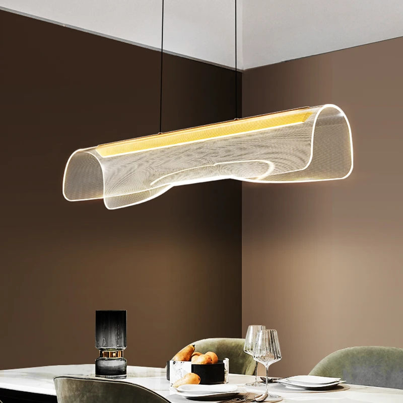 央派餐厅吊灯2023年新款后现代简约餐桌艺术设计感轻奢创意吧台灯