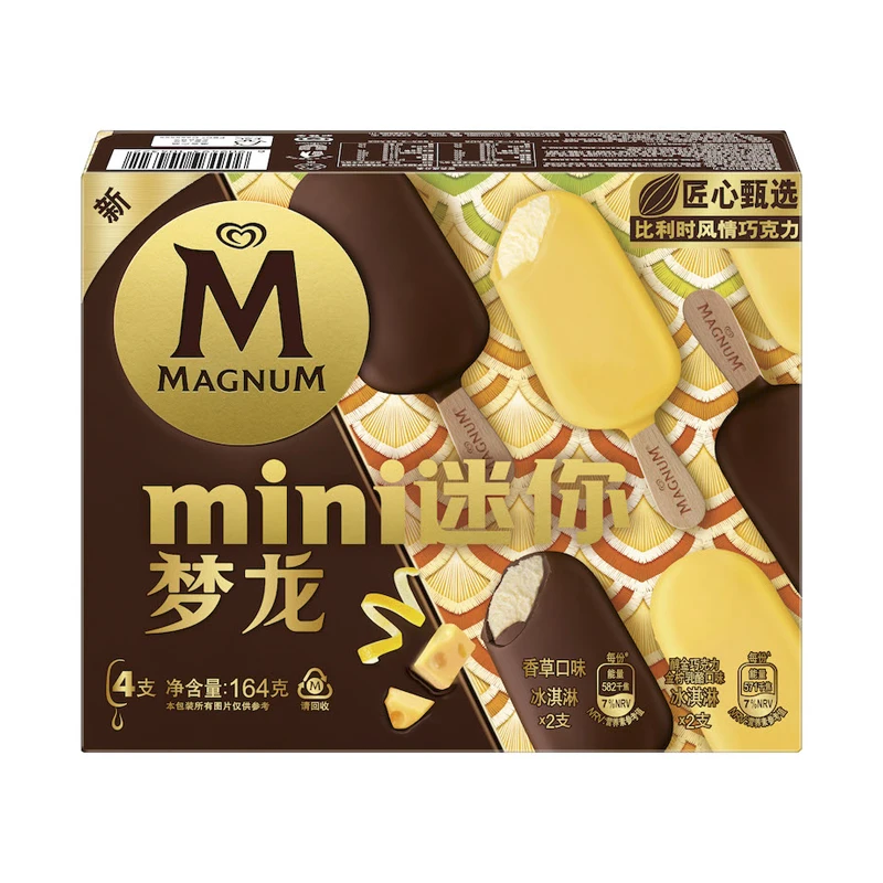 和路雪迷你梦龙金柠乳酪口味冰淇淋40g*2+香草口味冰淇淋 42g*2