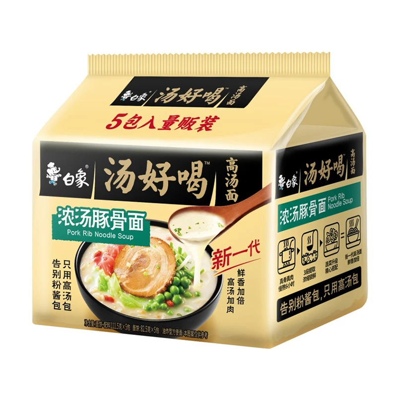 白象汤好喝浓汤豚骨面 111.5g*5包