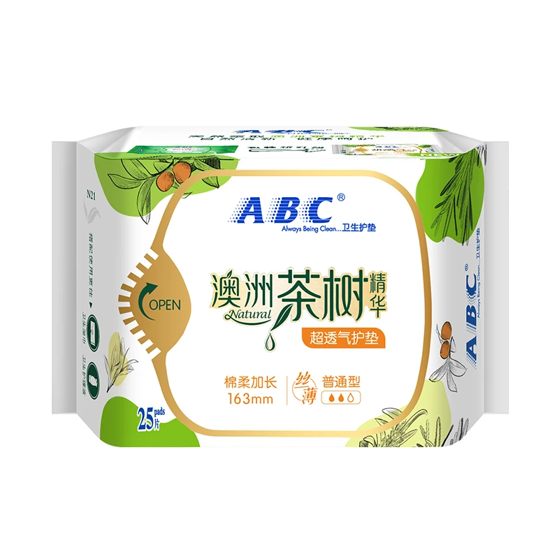 ABC茶树精华163mm丝薄护垫 25片
