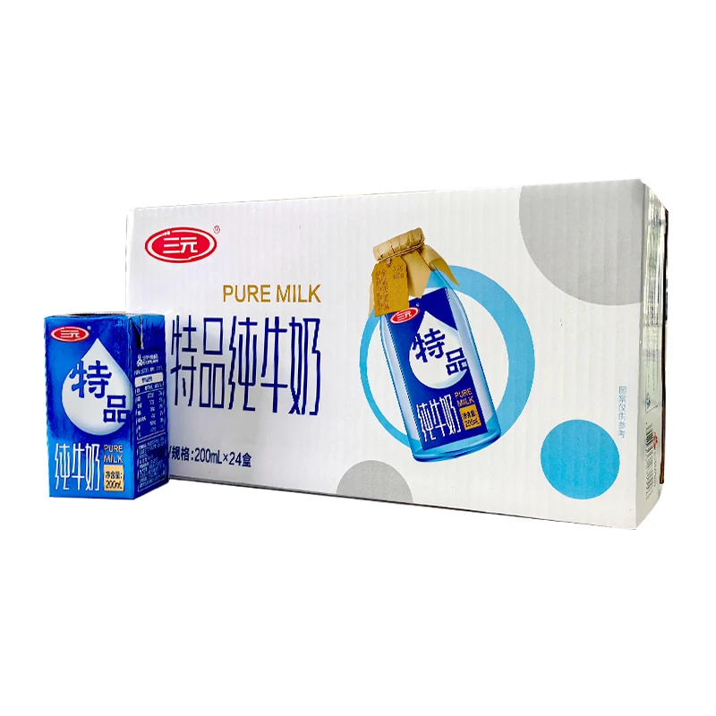 三元特品纯牛奶(整箱) 200ml*24