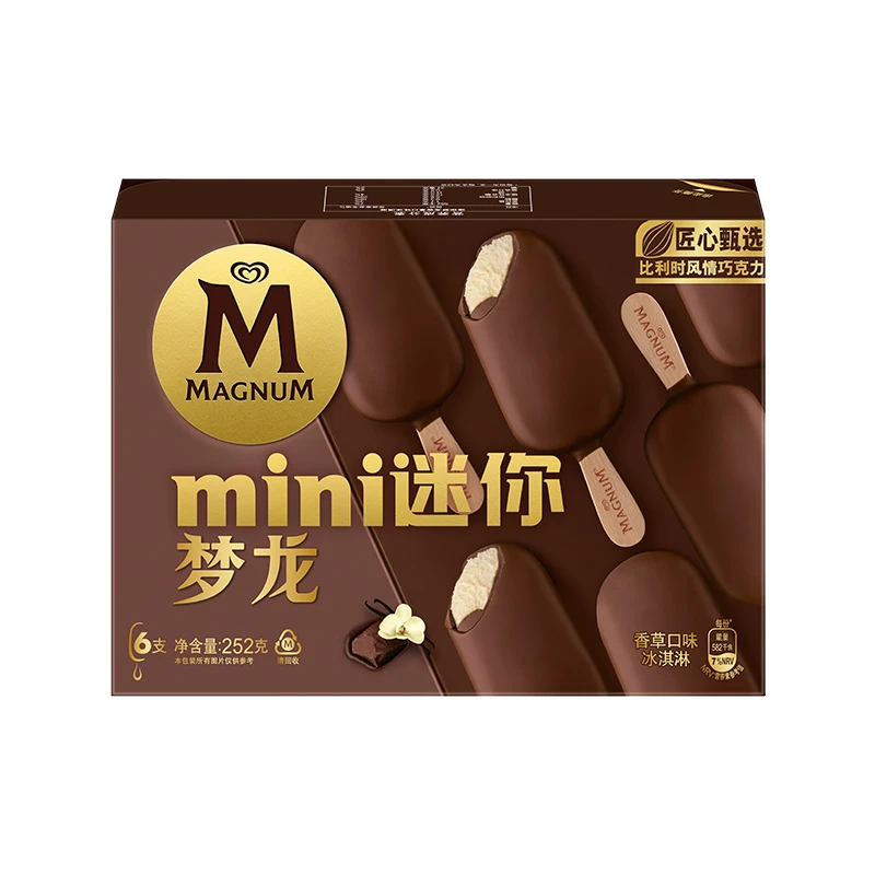 和路雪迷你梦龙冰淇淋 香草口味 6支装 252g