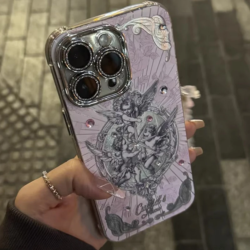 适用苹果15promax手机壳希腊丘比特14pro简约iPhone13p保护套12