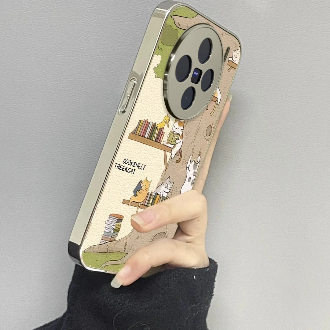 适用vivox200手机壳休闲猫咪x100ultra保护壳x200pro防摔x100卡通