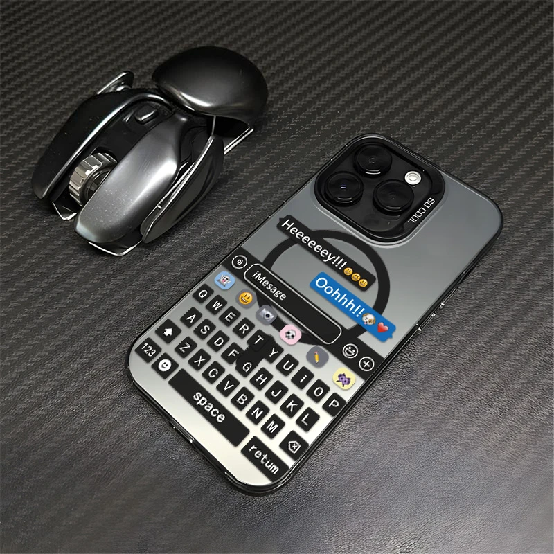 适用苹果15promax手机壳字母键盘iPhone14promax保护套13磁吸高级