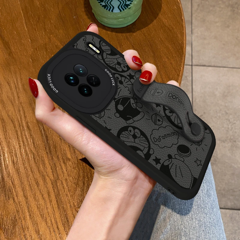 适用vivox200pro手机壳笑口袋猫x100p腕带卡通保护套80防摔全包