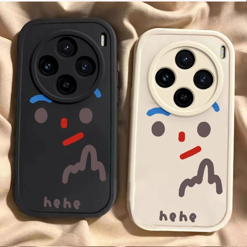 适用vivox200pro手机壳卡通呵呵x200防摔保护套x100软硅胶x90创意