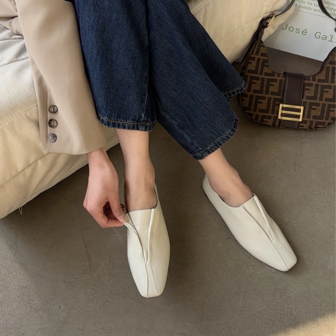 【头层羊皮】2024春季新款软底真皮平底鞋女