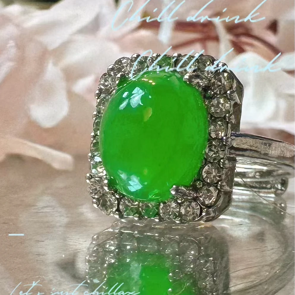 【现货现发】绿色高级设计感高定设计指环戒指ZD0195