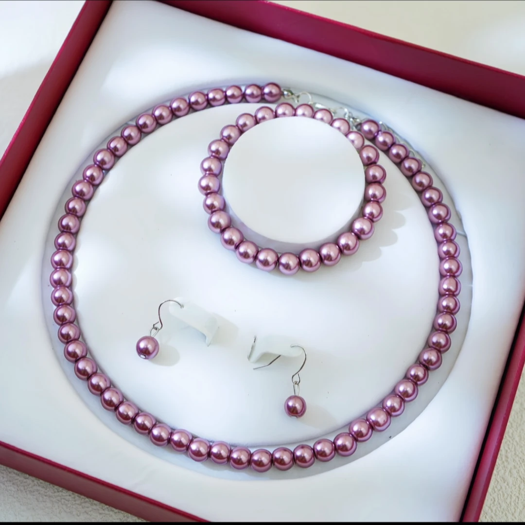 时尚百搭项链耳环气质三件套ZD0033