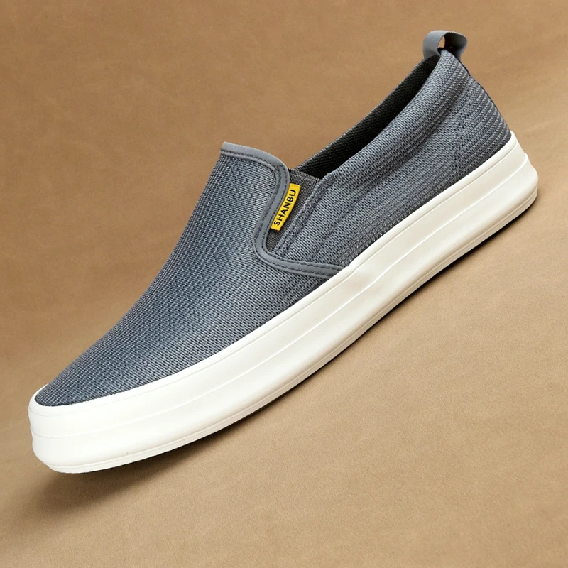 2024夏季网面冰丝透气百搭潮流男士时尚休闲软底舒适一脚蹬板鞋